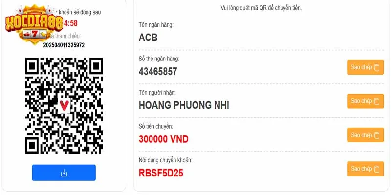 Các bước nạp tiền vào tài khoản cá cược tại cổng game